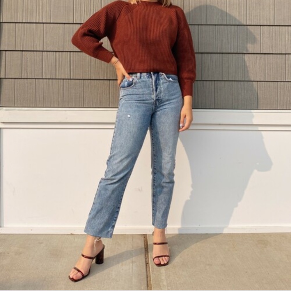 525 America Balloon Sleeve Sweater Pullover in Cinnamon, size Small. - Picture 2 of 4